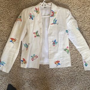 Linen Embroidered Blazer